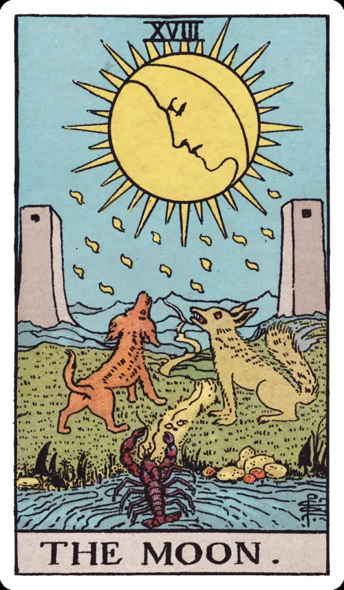 The Moon Tarot card