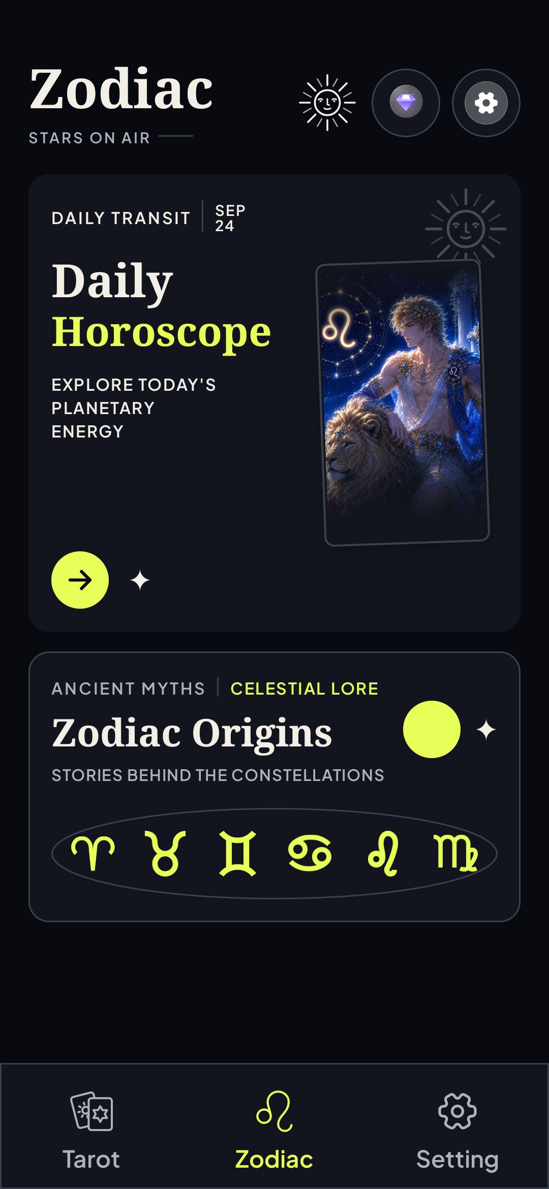 Zodiac home with Horoscope and Zodiac Origins